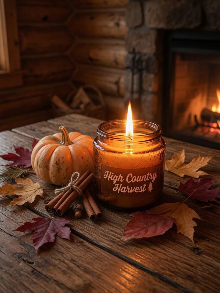 Seasonal wooden-wick candles from Sasquatch Candle Company