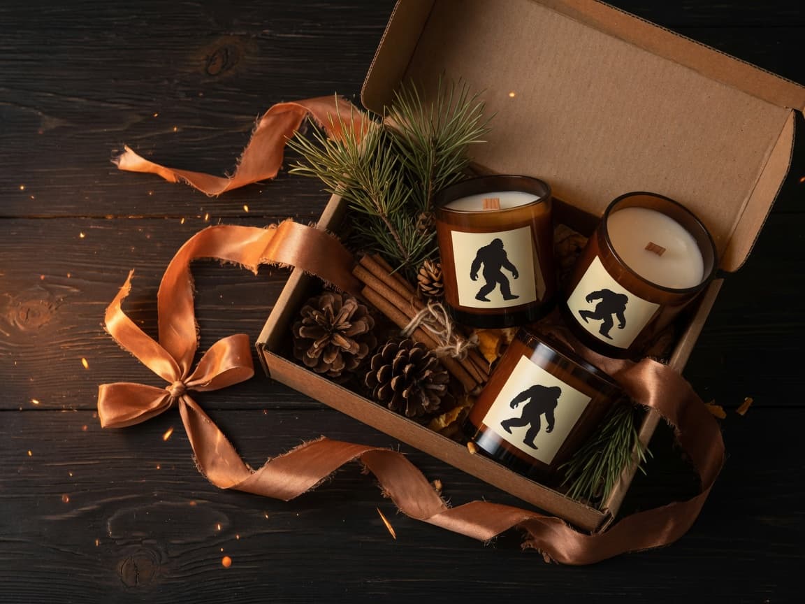 Cabin Night Trio wooden-wick candle gift set, hand-poured in Flagstaff