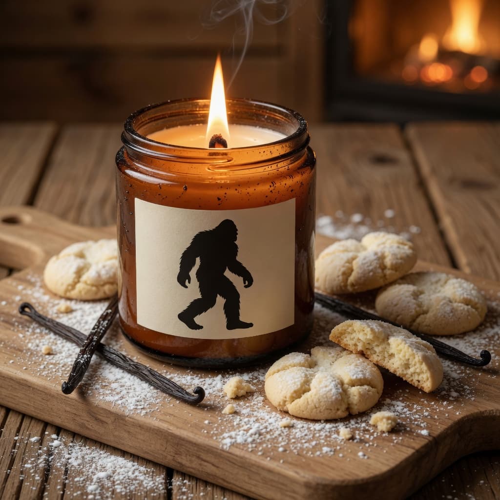 Vanilla Ember 9 oz wooden-wick candle, hand-poured in Flagstaff