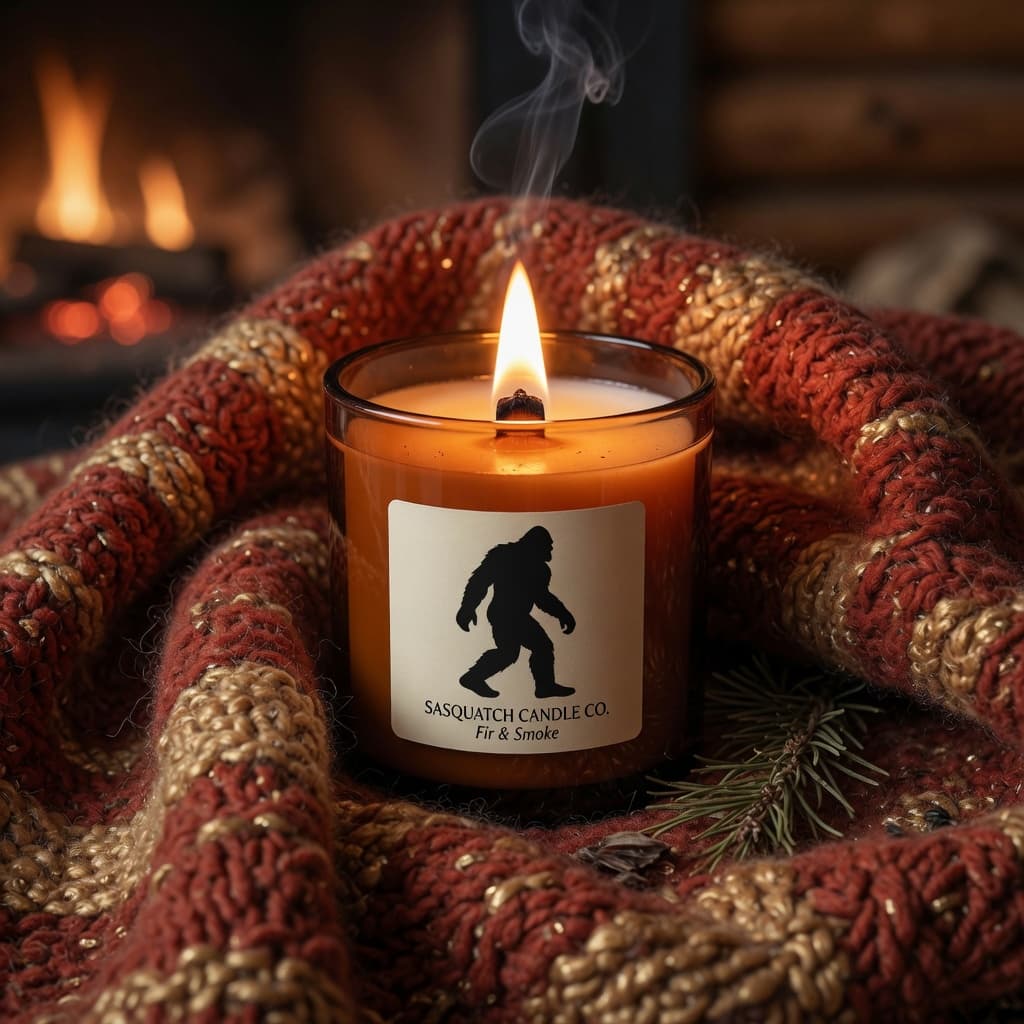 Winter Hearth 9 oz wooden-wick candle, hand-poured in Flagstaff
